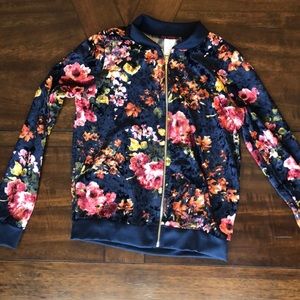 Velvet floral jacket